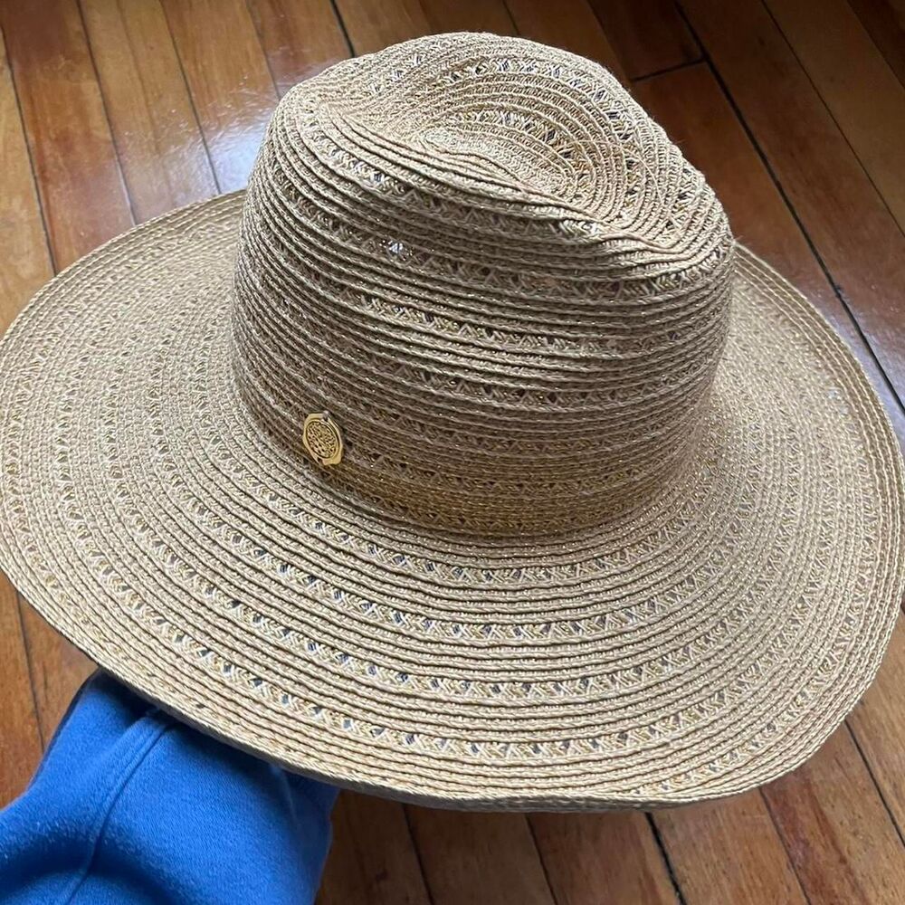 Vince Camuto Natural Straw Wide Brim Fedora Hat